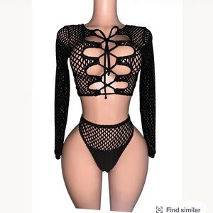 White Mesh Women Intimates Set